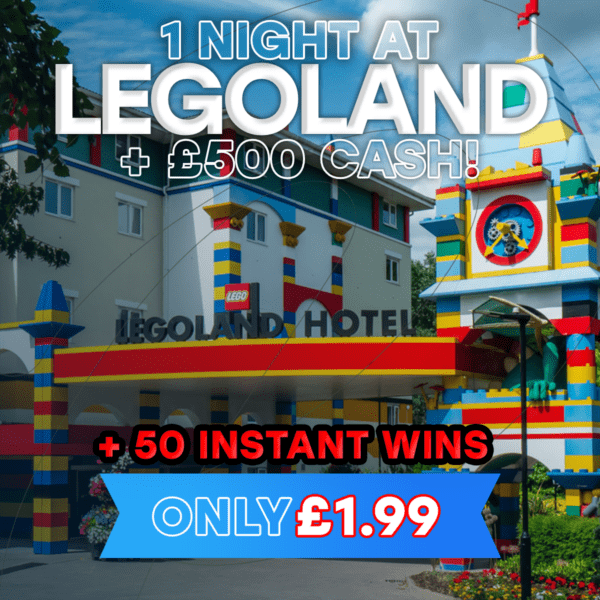 1 Night In Legoland UK + £500 - 50 x Instant Wins