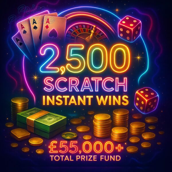 2,500 Scratch Instant Wins (Win Up To £5k Instantly) - £3,000 Main Draw
