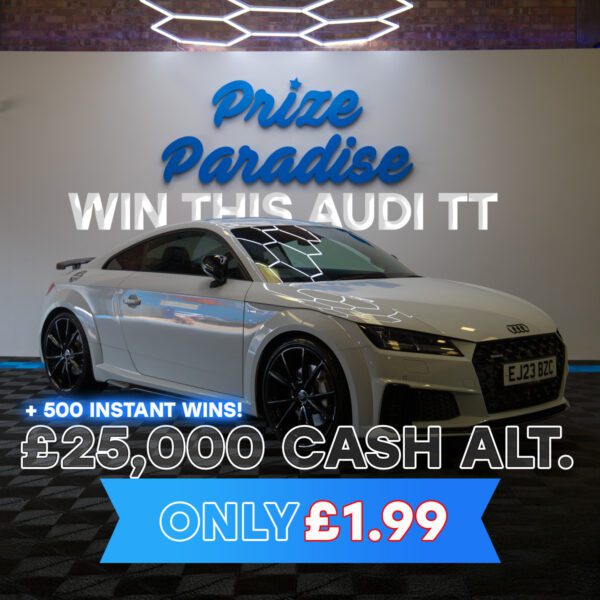Audi TT Black Edition + £1,000 or £25,000 + 500 Instant Wins! Up to £5k Instantly!