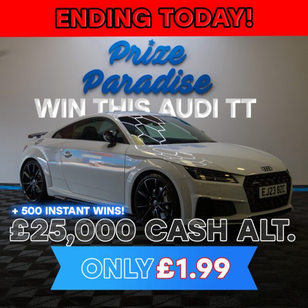 Audi TT Black Edition + £1,000 or £25,000 + 500 Instant Wins! Ending Today