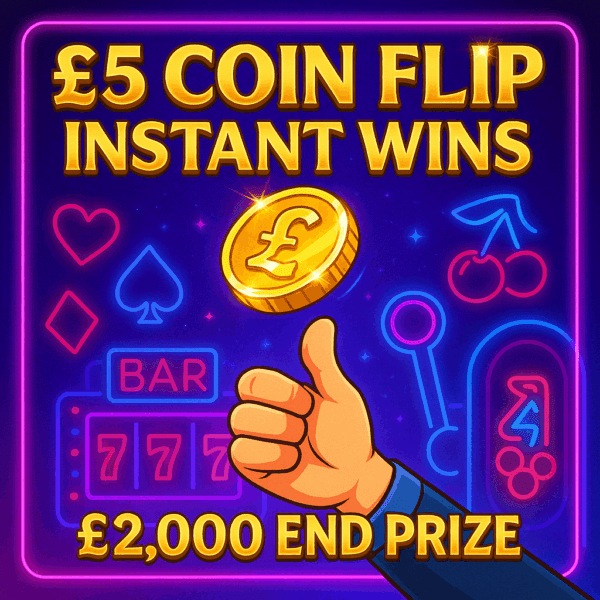 £5 Coin Flip (Good Odds) - 100 Cash Only Instant Wins