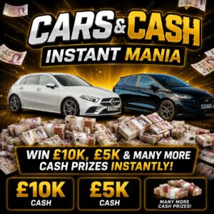 Cars & Cash Instant Mania – £2,000 End Prize